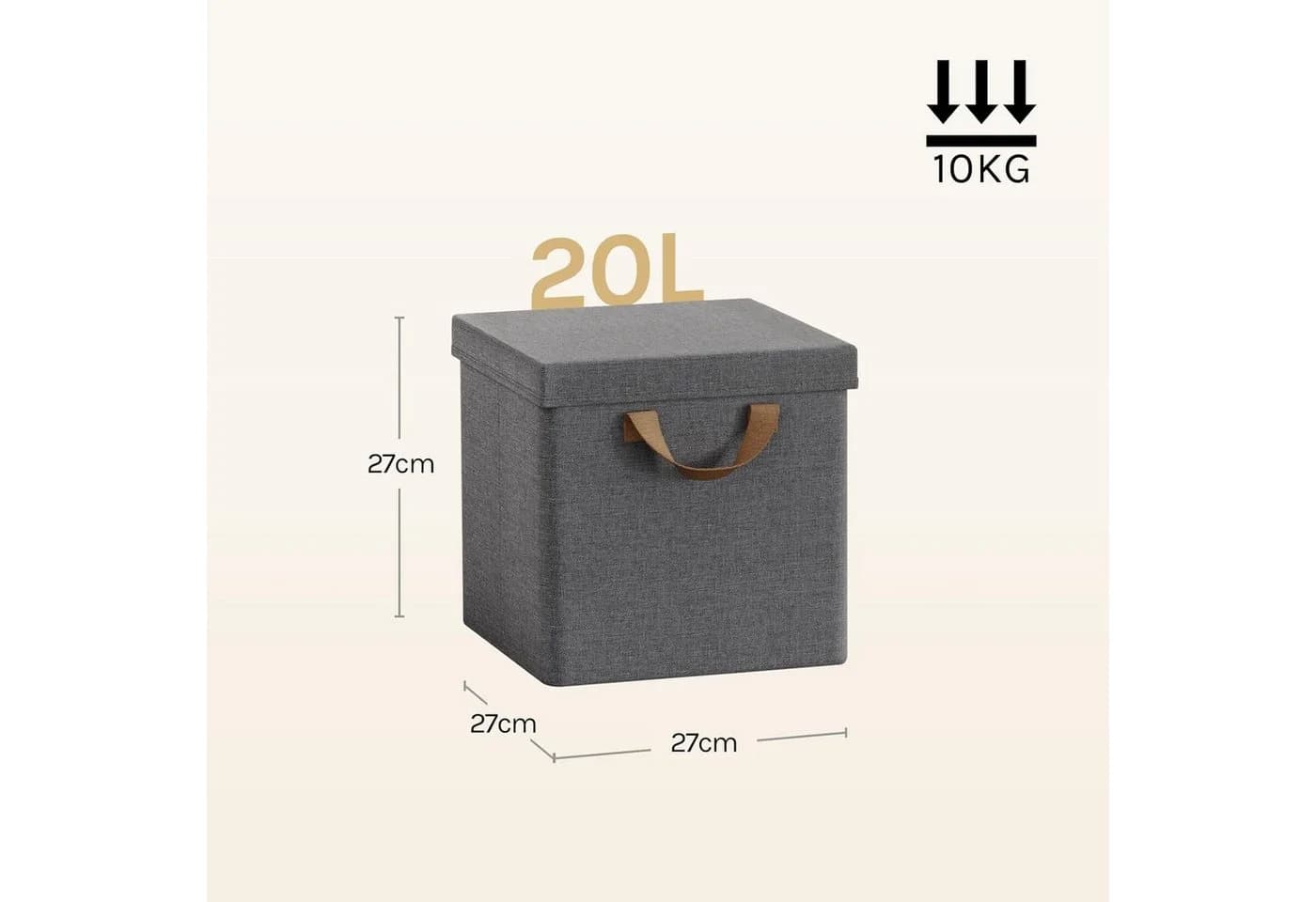 Woltu Aufbewahrungsbox 10er Set Grau mit Metallrahmen & Griffen - Bild 3