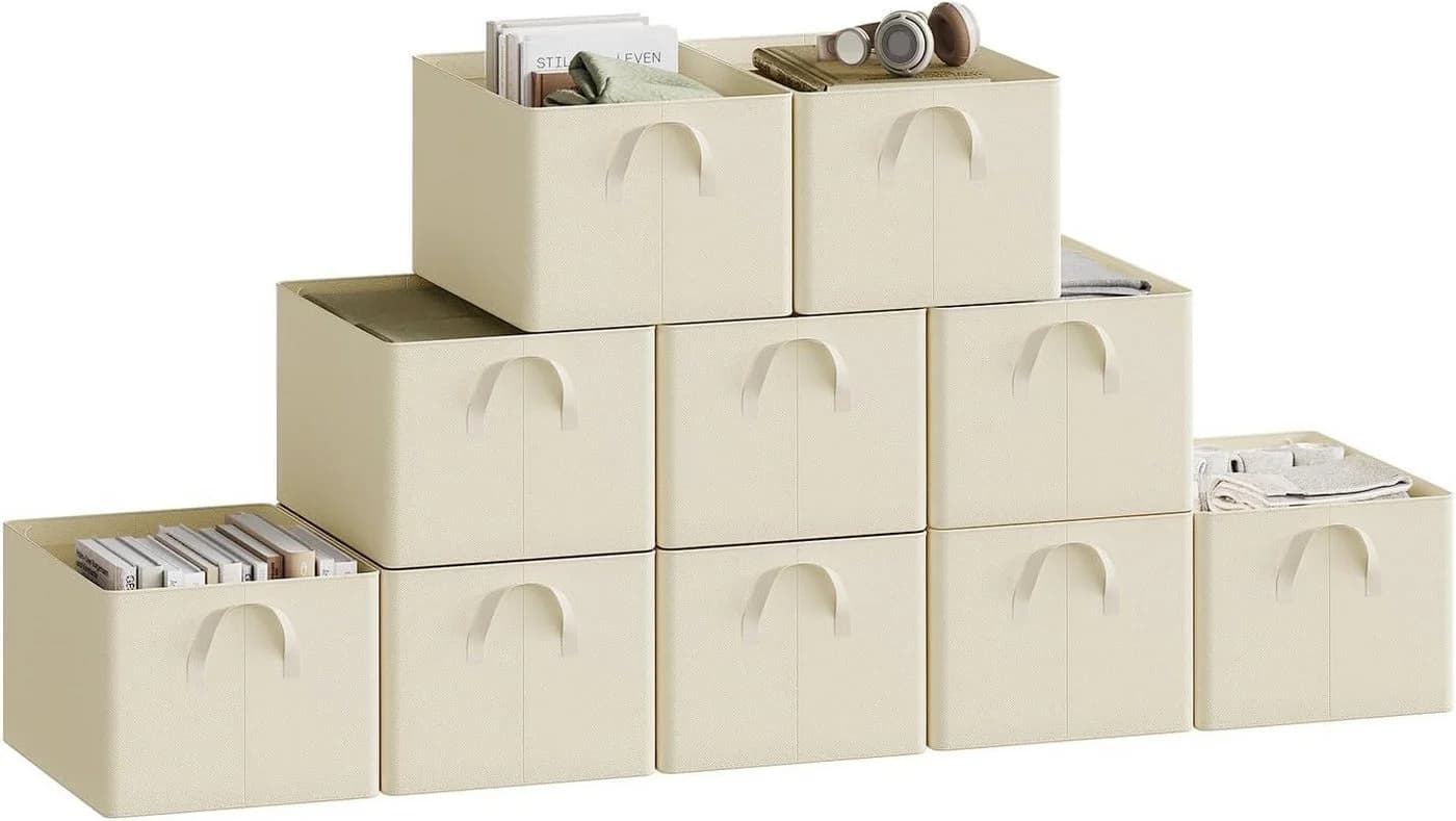 Woltu Aufbewahrungsbox 10 St. mit Griffen für Schlafzimmer, Arbeitszimmer, Wohnzimmer, faltbar - Bild 2