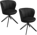 Woltu Esszimmerstuhl 2er Set Schwarz Samt 360° Drehbar mit Armlehne Bild 2