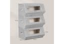 Woltu Aufbewahrungsbox 3er Set Grau Beige Stapelbar mit Magnetverschluss Bild 3