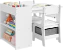 Woltu Kindertisch mit 2 Stühlen Weiß MDF Kiefernholz Bild 2