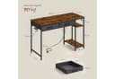 Woltu Schreibtisch 120cm mit Schubladen & USB-Anschluss Rustikal Braun Bild 3