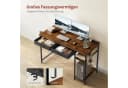 Woltu Schreibtisch 120cm mit Schubladen & USB-Anschluss Rustikal Braun Bild 5