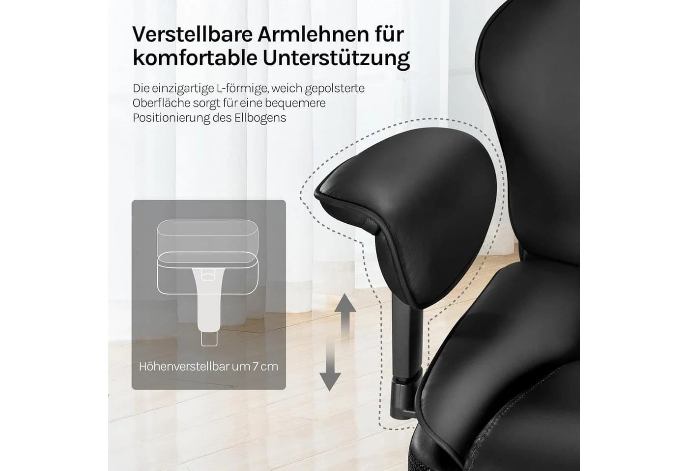 Woltu Bürostuhl Chefsessel Schwarz/Braun Ergonomisch Kunstleder - Bild 5