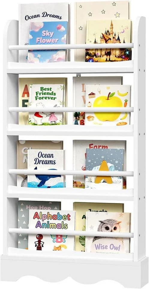 Woltu Bücherregal 4 Ebenen Weiß MDF Holz - Bild 2