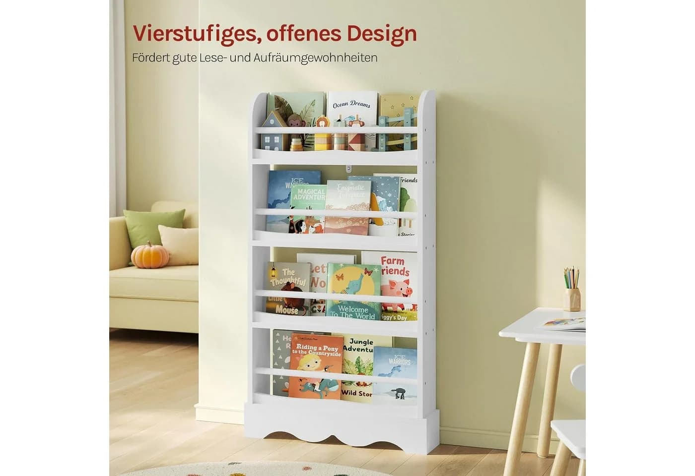 Woltu Bücherregal 4 Ebenen Weiß MDF Holz - Bild 4