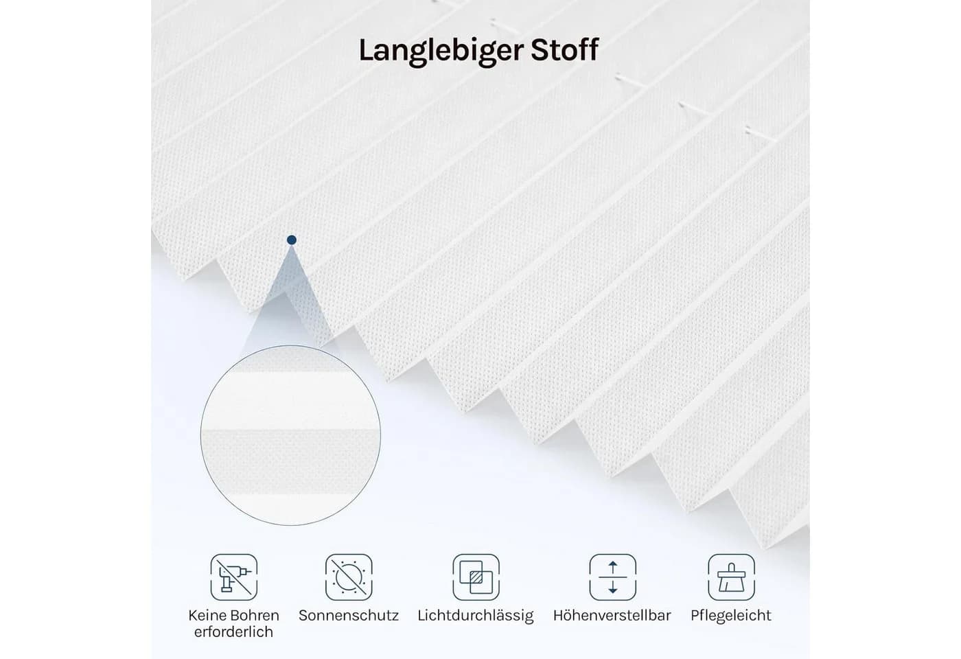Woltu Plissee Klemmfix Halbtransparent Sichtschutz Sonnenschutz - Bild 3