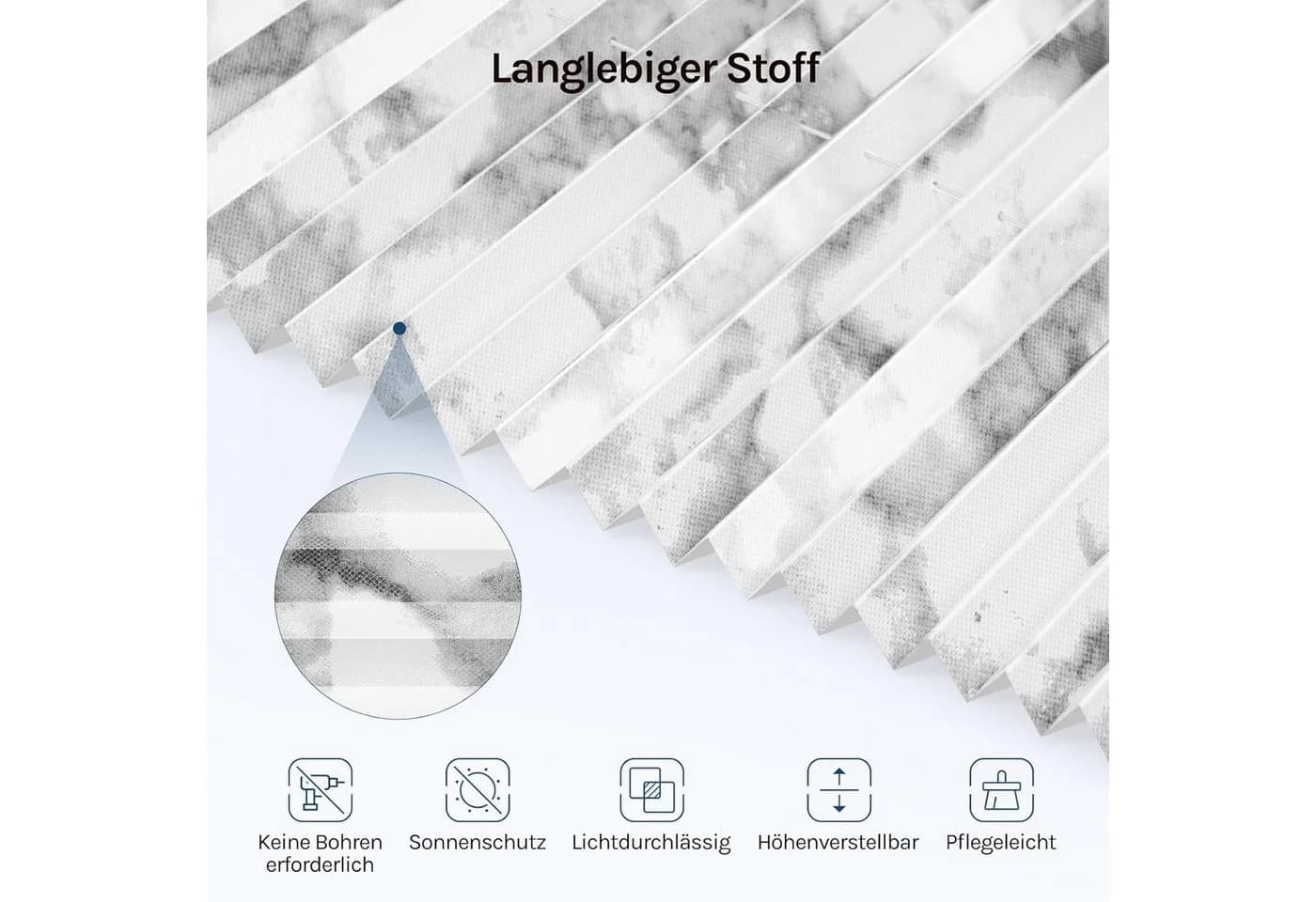 Woltu Plissee Klemmfix Halbtransparent Sichtschutz - Bild 3