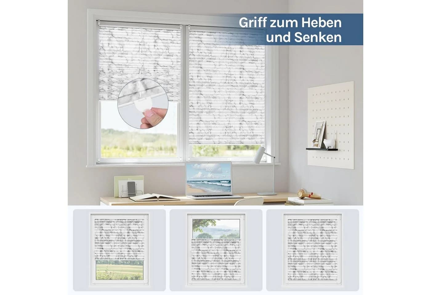 Woltu Plissee Klemmfix Halbtransparent Sichtschutz - Bild 5