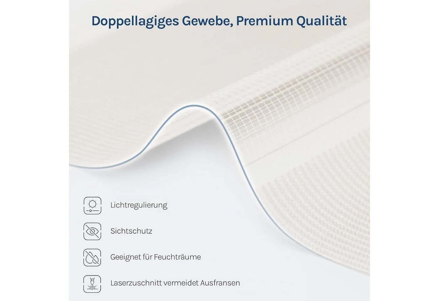 Woltu Doppelrollo Klemmfix Duo Rollo lichtdurchlässig verdunkelnd ohne Bohren - Bild 3