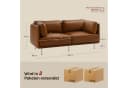 Woltu Sofa aus Leder im Bauhaus-Stil mit 18 cm hohen Füßen Bild 3