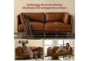 Woltu Sofa aus Leder im Bauhaus-Stil mit 18 cm hohen Füßen Bild 4