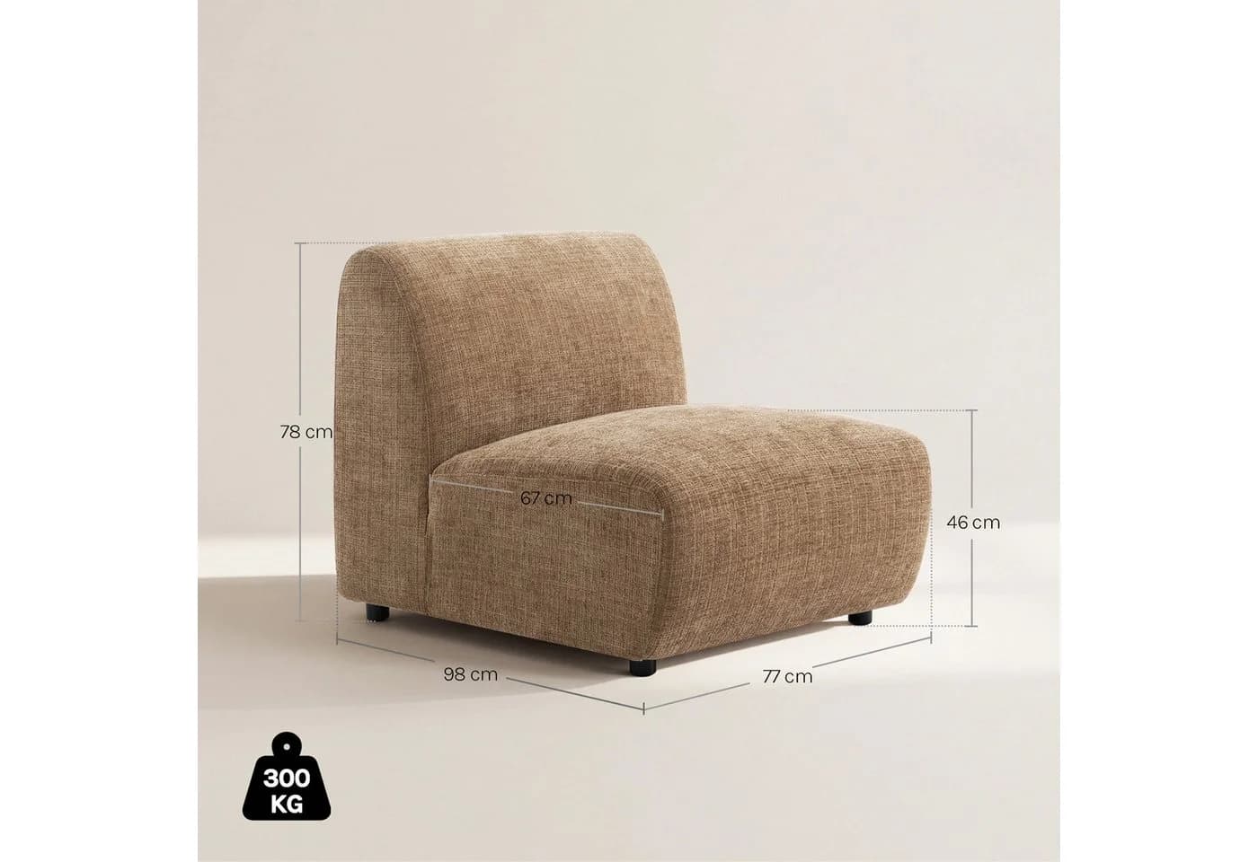 Woltu Modulares Sofa aus Chenille mit verstellbaren Füßen - Bild 4