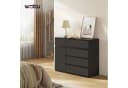 Woltu Kommode Modern 5 Schubladen Schwarz/Weiß Bild 1