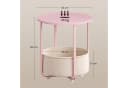 Woltu Beistelltisch mit Stoffkorb Beige/Rosa Bild 3