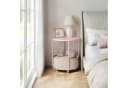 Woltu Beistelltisch mit Stoffkorb Beige/Rosa Bild 4