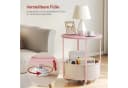 Woltu Beistelltisch mit Stoffkorb Beige/Rosa Bild 5