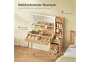 Woltu Schminktisch Modern mit LED-Spiegel und Steckdosenleiste Gelbe Holzoptik Bild 4