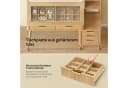 Woltu Schminktisch Modern mit LED-Spiegel und Steckdosenleiste Gelbe Holzoptik Bild 5