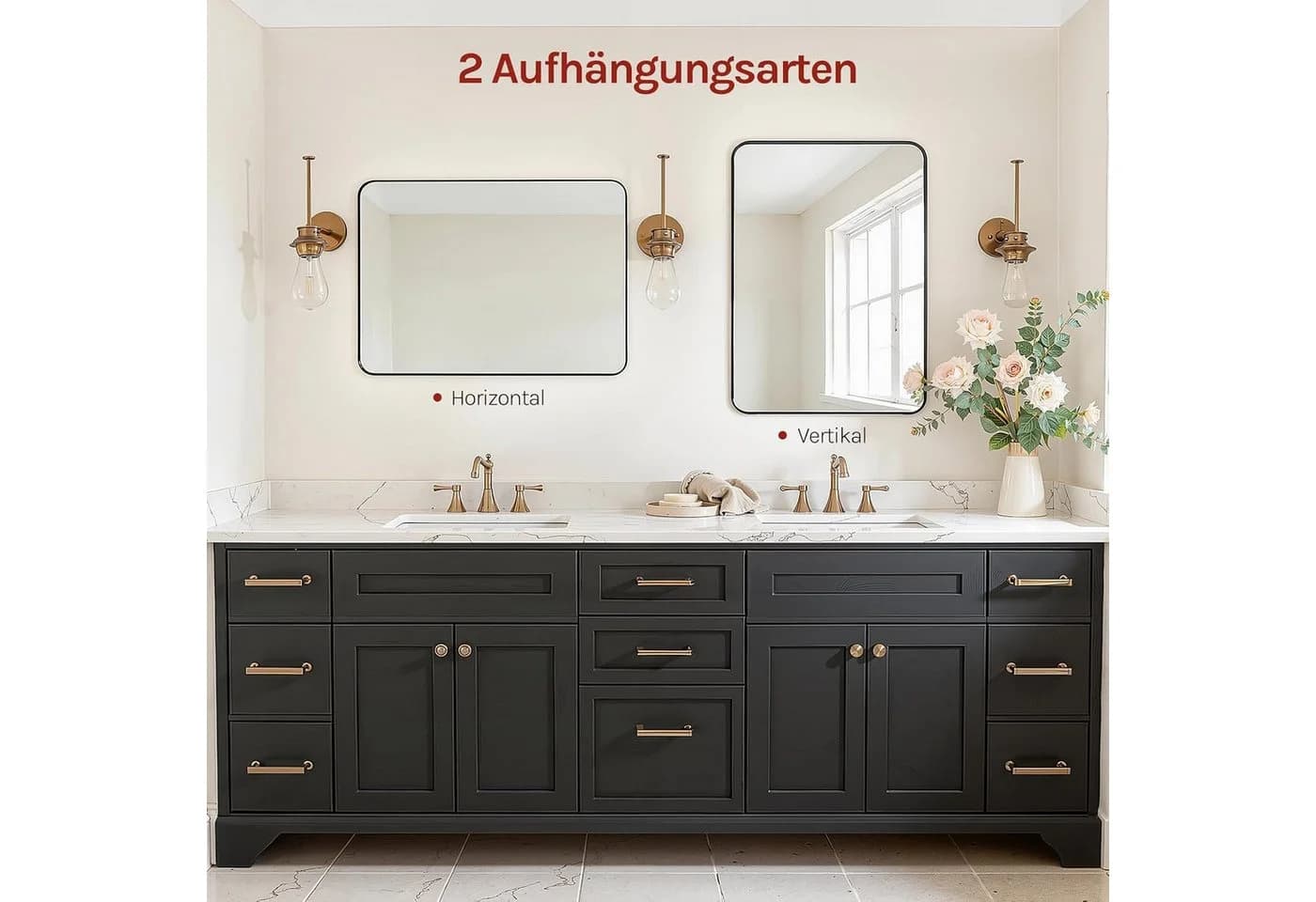 Woltu Wandspiegel Schwarz Metallrahmen Rechteckig - Bild 5