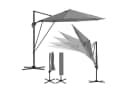 Woltu Sonnenschirm 3m Grau UPF 50+ 360° drehbar Aluminium Bild 2