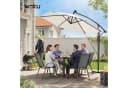 Woltu Sonnenschirm mit Solar-LED-Beleuchtung, 360° drehbar, Beige/Grau Bild 1