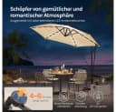 Woltu Sonnenschirm mit Solar-LED-Beleuchtung, 360° drehbar, Beige/Grau Bild 4