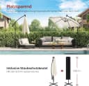 Woltu Sonnenschirm mit Solar-LED-Beleuchtung, 360° drehbar, Beige/Grau Bild 5