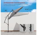 WOLTU Sonnenschirm 3x3m mit Solar-LED-Beleuchtung, drehbar, Beige/Grau Bild 4
