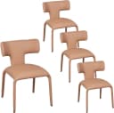 Woltu 4-Fußstuhl Set Kunstleder Grau/Braun mit Metallgestell Bild 2