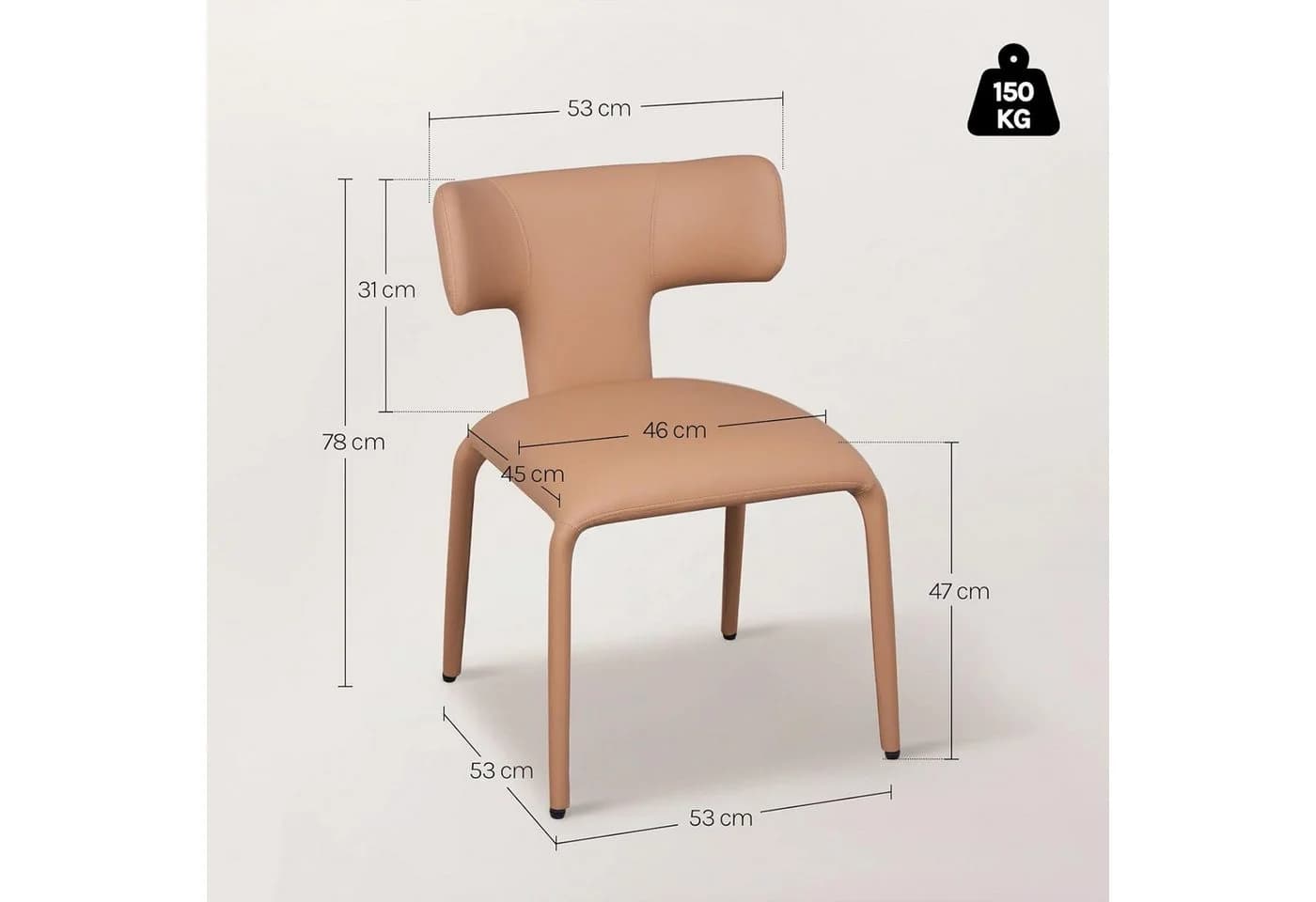 Woltu 4-Fußstuhl Set Kunstleder Grau/Braun mit Metallgestell - Bild 3