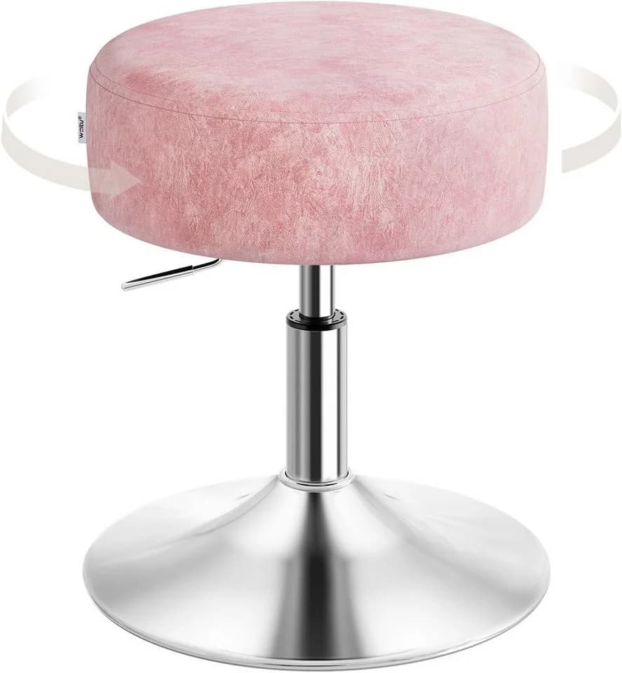 Woltu Drehhocker Samt Rosa höhenverstellbar 360° drehbar - Bild 2