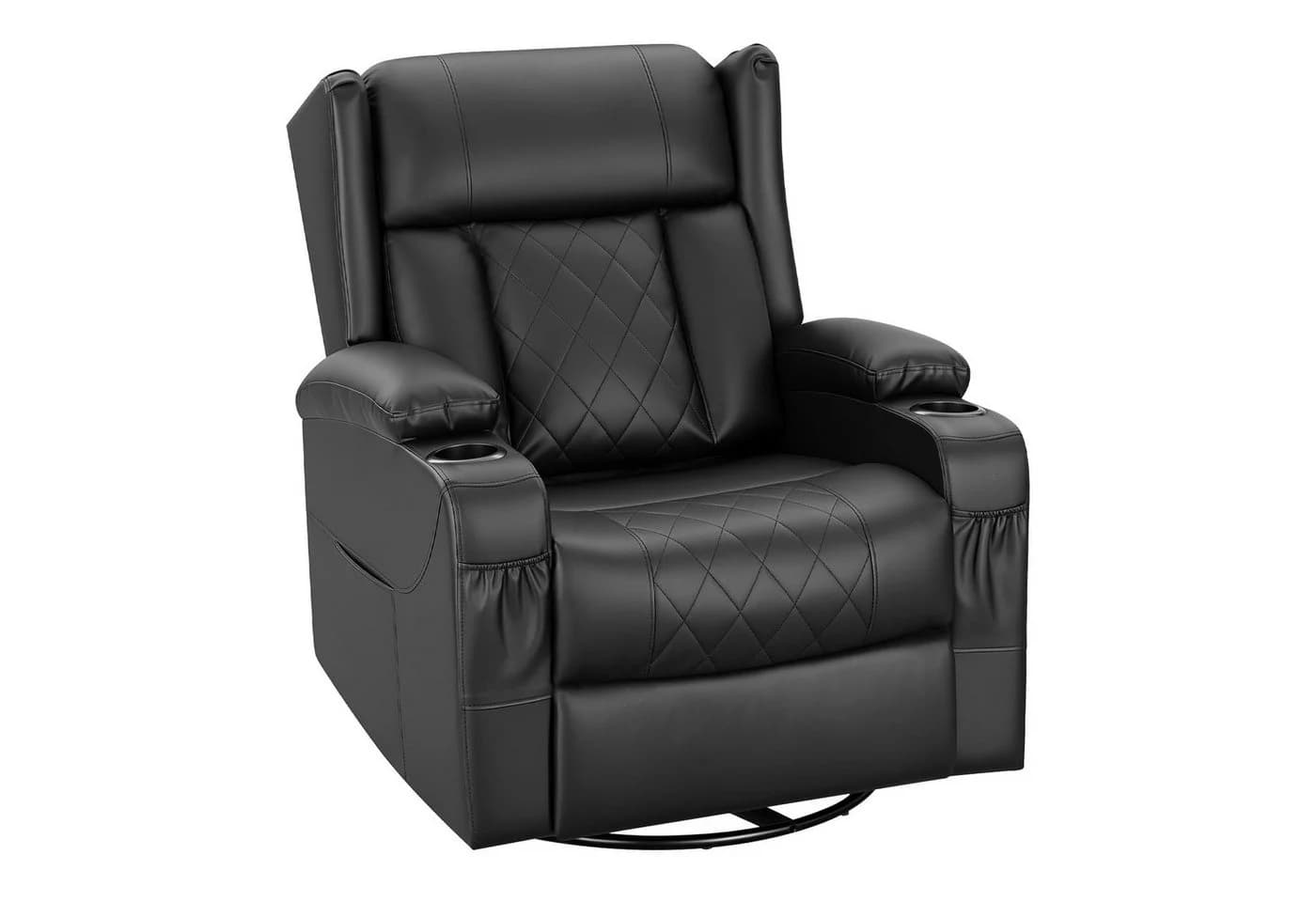 Woltu Relaxsessel Schwarz mit Liegefunktion und 360° Drehung - Bild 2