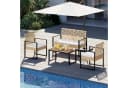 Woltu Gartenlounge-Set 4-tlg. Beige Rattan-Optik mit Kissen Bild 4