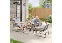 Woltu Gartenlounge-Set 4-tlg. Grau/Schwarz Eisen & Glas Bild 1