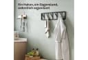 Woltu Wandgarderobe mit 5 drehbaren Haken aus Metall Schwarz/Weiß Bild 4