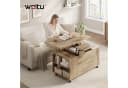 Woltu Couchtisch höhenverstellbar mit Rollen und Schublade Bild 1