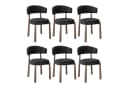 Woltu Polsterstuhl 6er Set Chenille-Bezug Metallbeine Schwarz Bild 2
