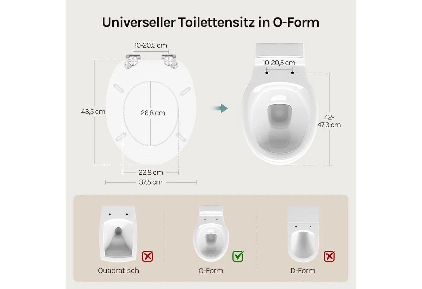 Woltu WC-Sitz O-Form mit Absenkautomatik MDF - Bild 3