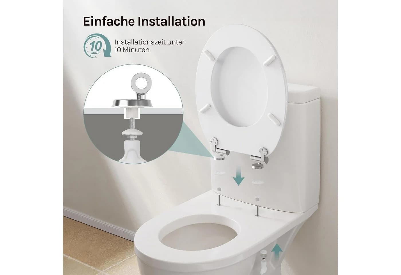 Woltu WC-Sitz O-Form mit Absenkautomatik MDF - Bild 5