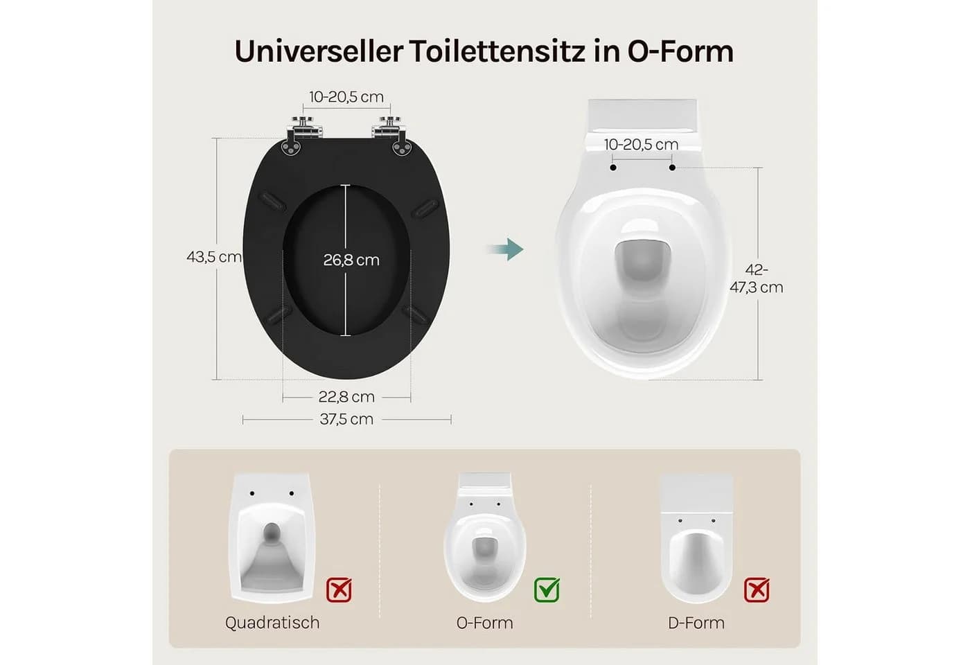 Woltu WC-Sitz O-Form mit Absenkautomatik MDF - Bild 3