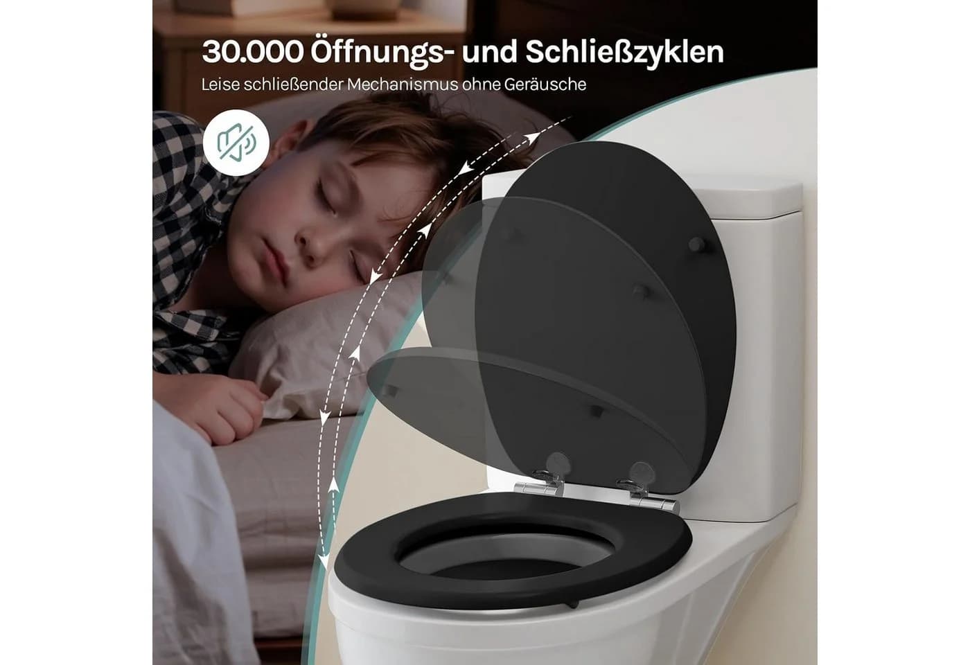 Woltu WC-Sitz O-Form mit Absenkautomatik MDF - Bild 4