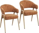 Woltu Esszimmerstuhl 2er Set Chenille Metallbeine Holzoptik Beige/Braun/Grau Bild 2
