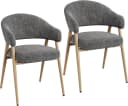 Woltu Esszimmerstuhl 2er Set Chenille Beige/Braun Metallbeine Bild 2