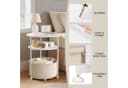 Woltu Dreistufiger Beistelltisch rund Beige/Metall mit Korb Bild 4
