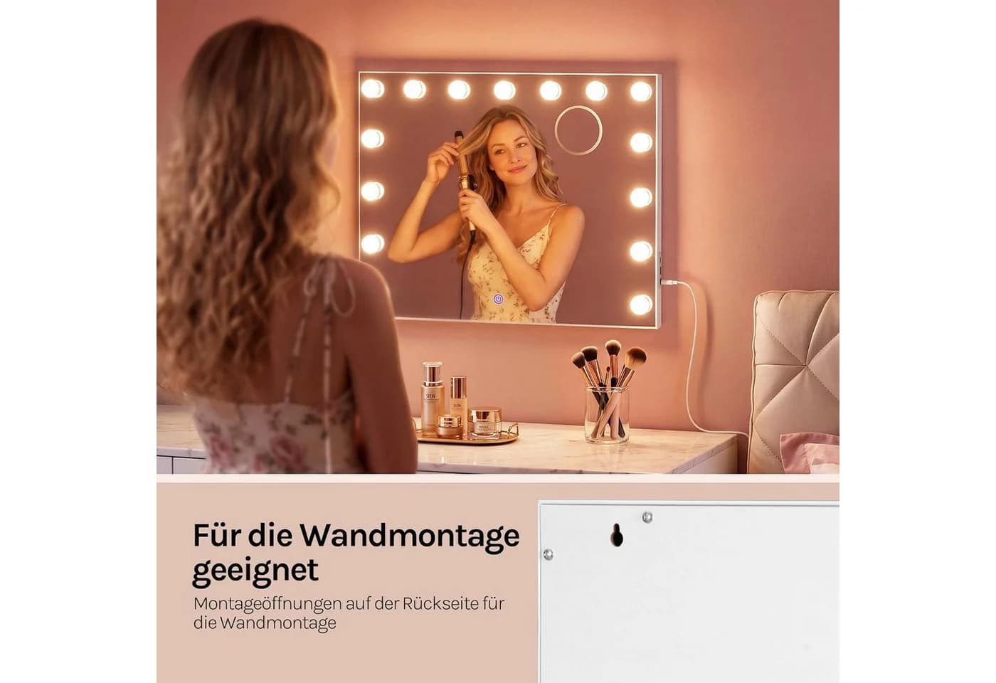 Woltu Schminkspiegel mit LED-Beleuchtung und Vergrößerung - Bild 5