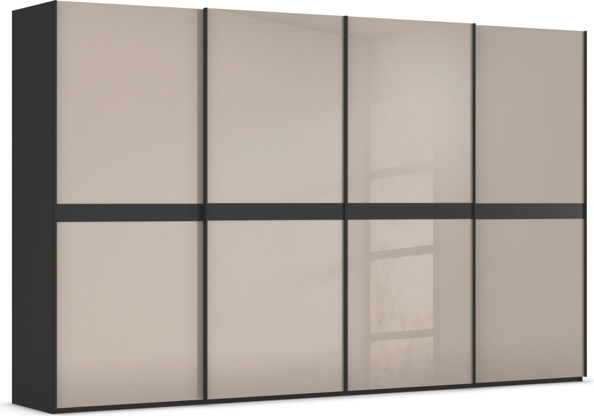 RAUCH Schwebetürenschrank SCALE-LINE Schwarz Glasfront