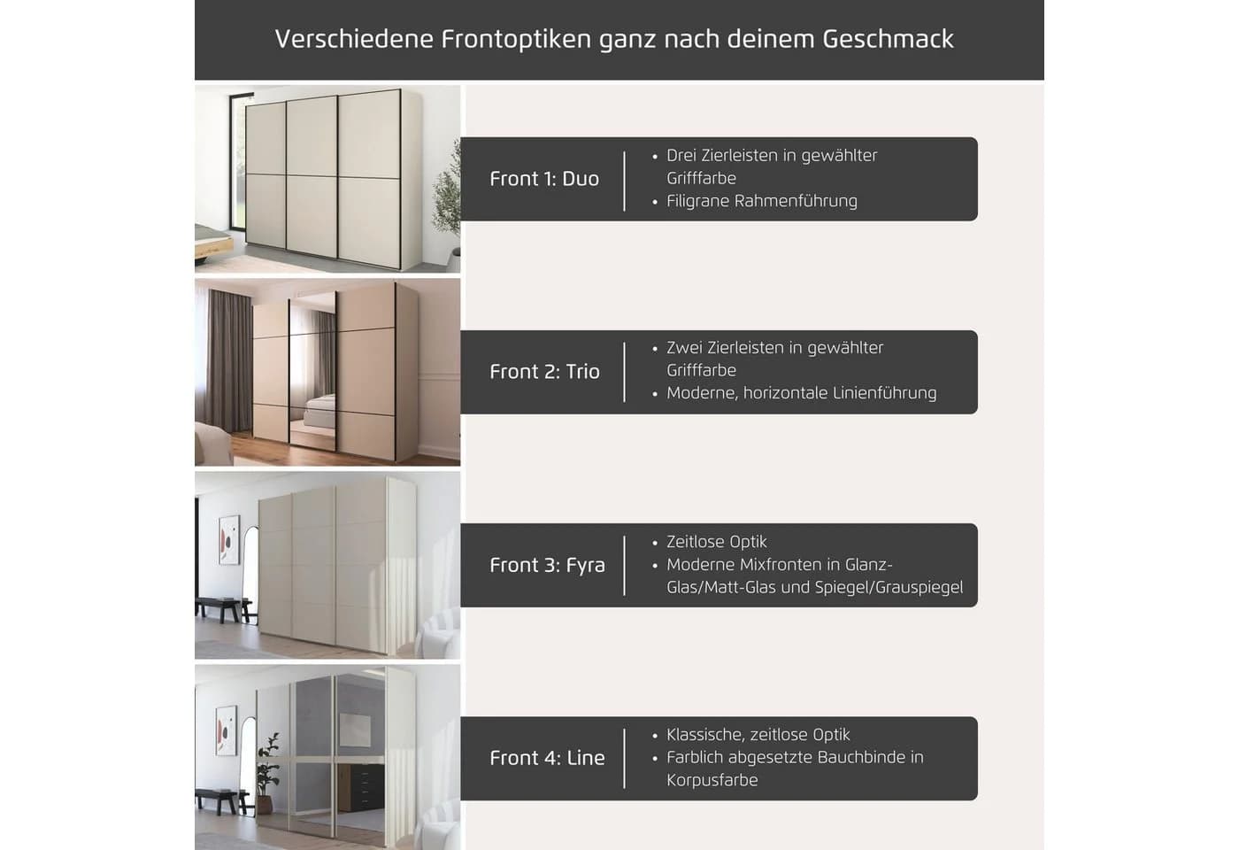 RAUCH Schwebetürenschrank SCALE-TRIO Beige Champagner - Bild 5