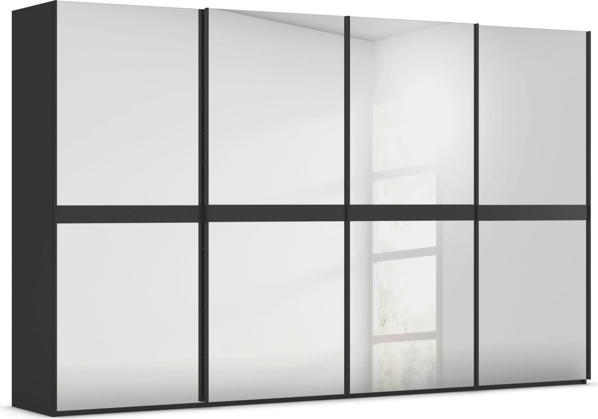 Rauch Schwebetürenschrank SCALE-LINE Schwarz 360cm