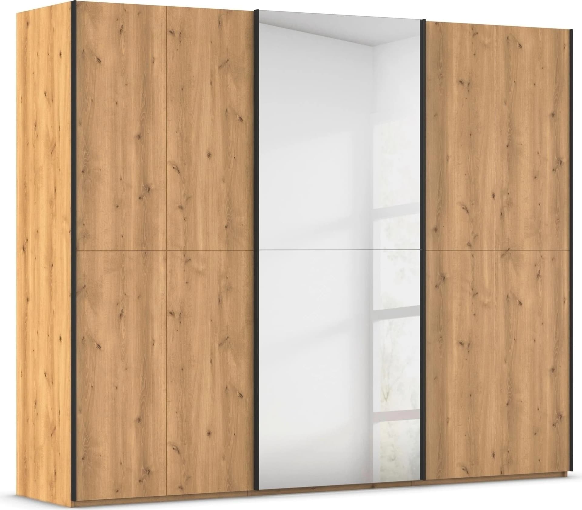 Rauch Schwebetürenschrank SCALE-WOOD Asteiche Schwarz